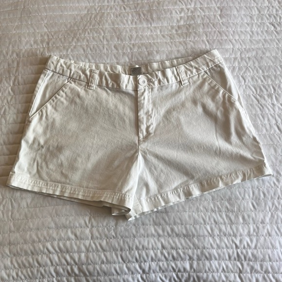 bcg Pants - BCG Women White Twill Chino Shorts Size 12 Cotton Blend Casual Summer 098223
